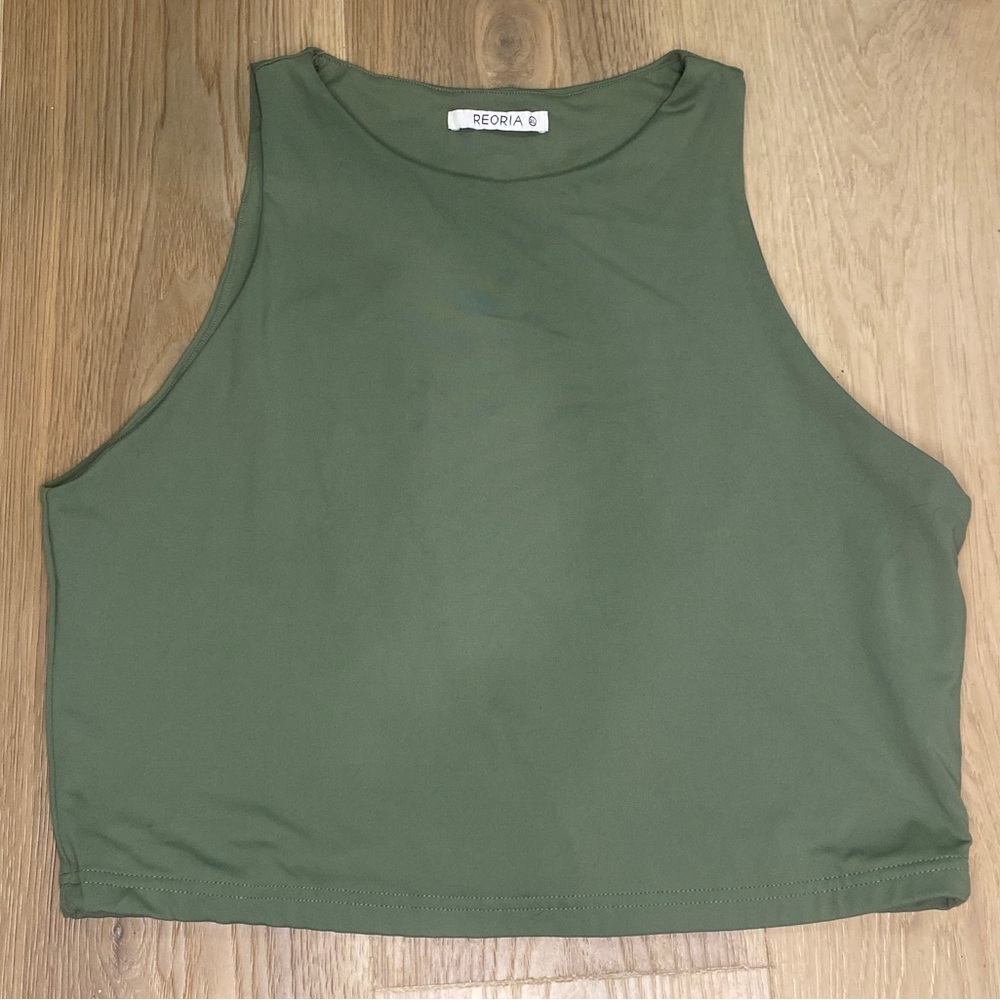 Green Crop tank top